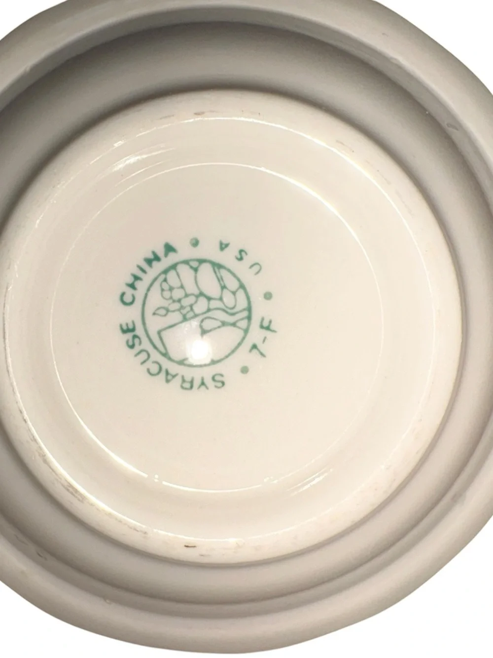 Syracuse China Blue & White Porcelain Condiment Bowl/ 3 Matching Pierced Spoons